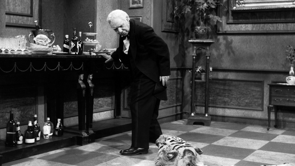 Bulter James mit Tigerfell